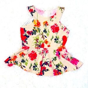 Peplum floral cream top
